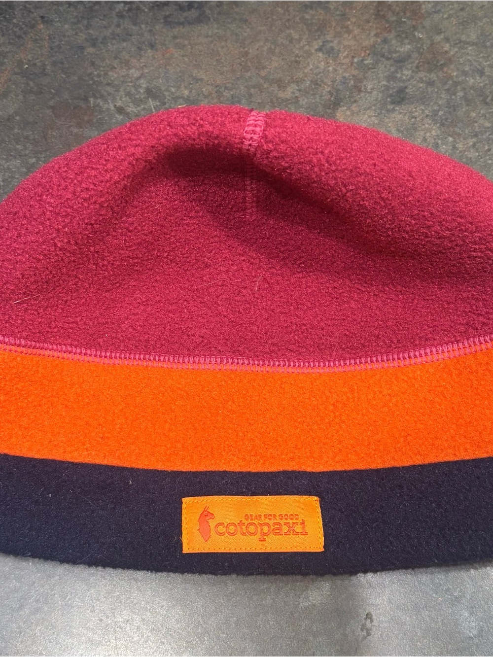 cotopaxi Kids Colorblock Fleece Beanie - Berry, Orange, Navy